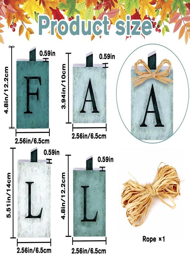 YUJUN 4 PCS Fall Pumpkin Wooden Signs Decoration,Blue Autumn Tiered Tray Pumpkin Tabletop Decor for Thanksgiving Fall Home Kitchen Harvest Party Decor Supplies - Image 2